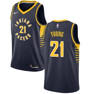 Nike Indiana Pacers #21 Thaddeus Young Navy Blue NBA Swingman Icon Edition Jersey Men's
